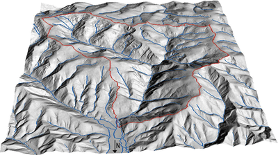 3D-Modell des Bruggaeinzugsgebietes