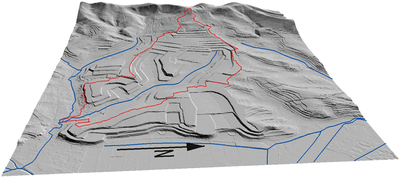 3D-Modell des Löchernbacheinzugsgebietes