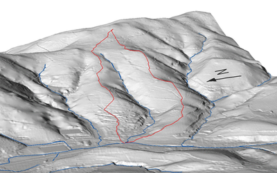 3D-Modell des Rütlibacheinzugsgebietes