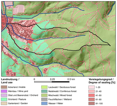 Rütlibach - Landnutzung und Versiegelung